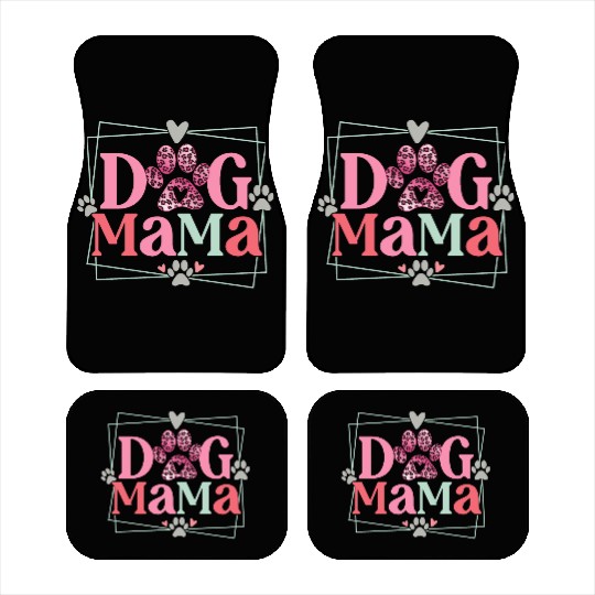 Dog Mama Mothers Day Leopard Paw Car Mats
