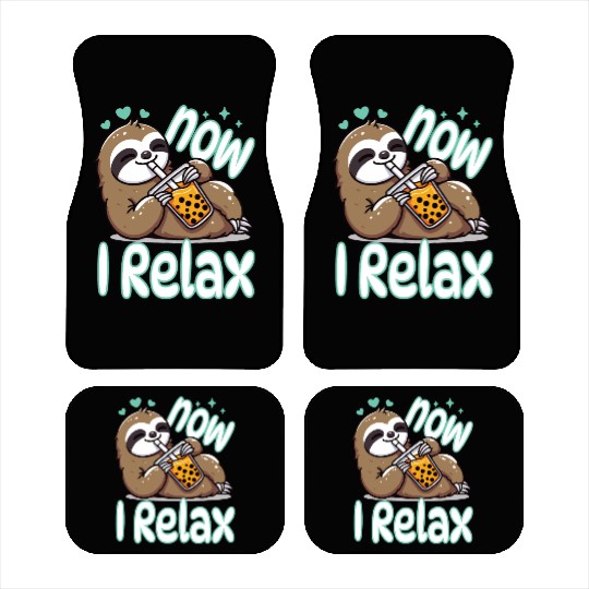funny quote gift idea bubble tea boba sloth design Car Mats