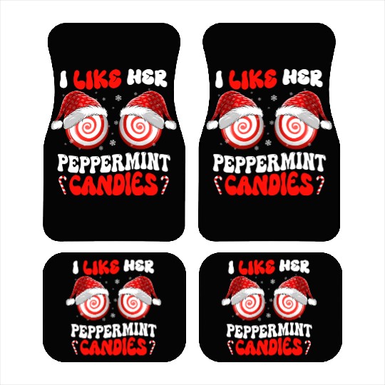 I Like Her Peppermint Candies Couples Christmas Car Mats