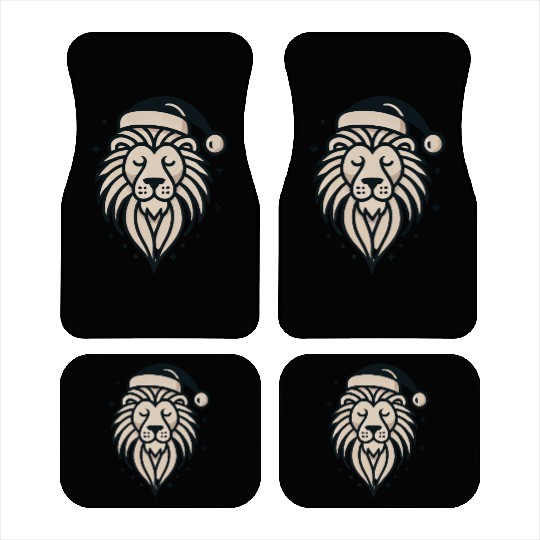 lion with christmas hat Car Mats