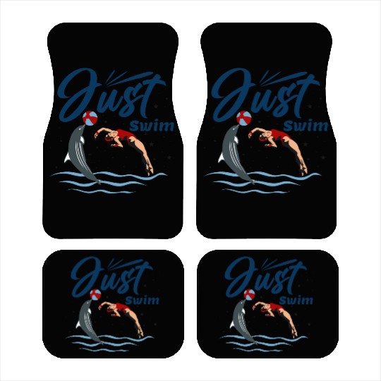 Just Swim - Cute Dolphins With Swimmer Car Mats