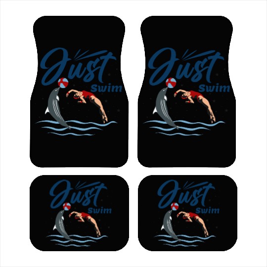 Just Swim - Cute Dolphins With Swimmer Car Mats