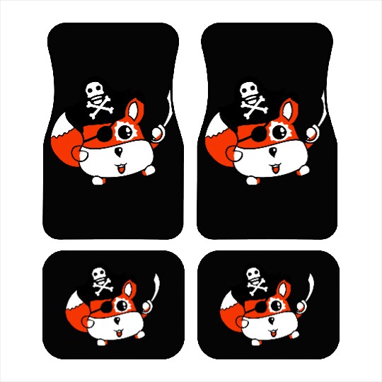 Little Cute Captain Fox Pirate Animal Eye Patch Car Mats