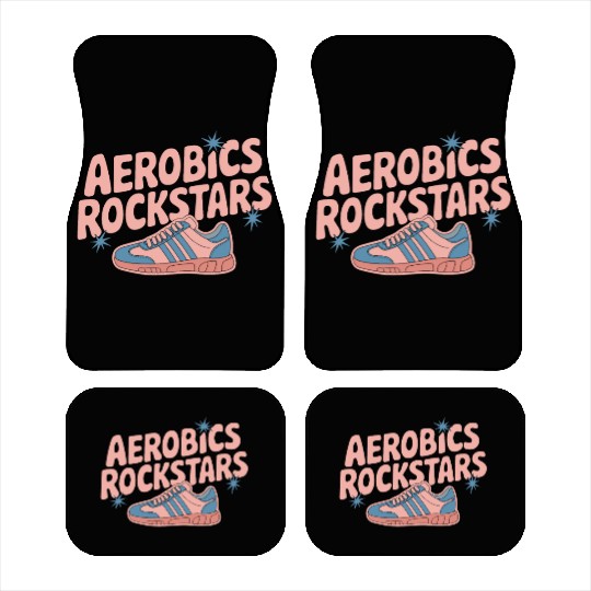 80s Fitness Enthusiast Retro Workout and Neon Car Mats