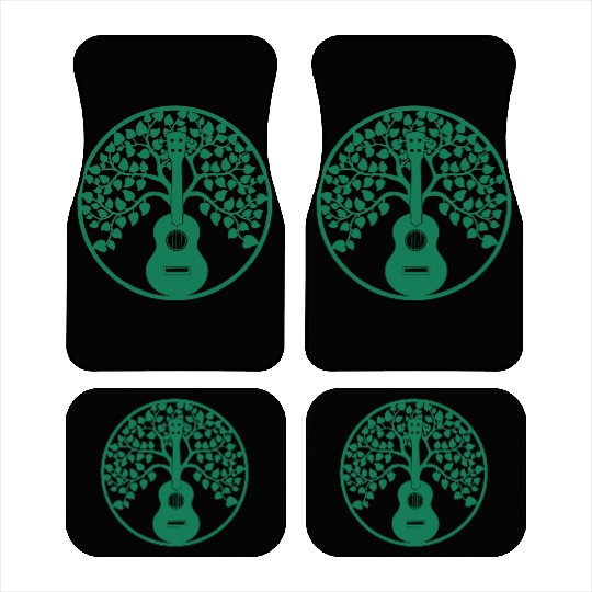 ukulele tree mandala green Car Mats
