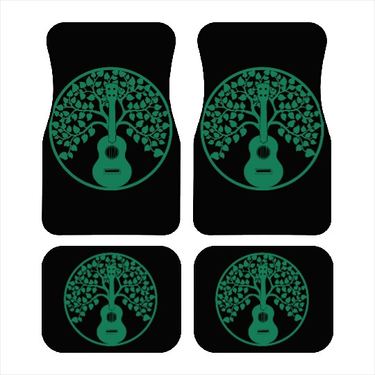 ukulele tree mandala green Car Mats
