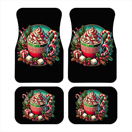 Festive Hot Cocoa Christmas Delight Car Mats