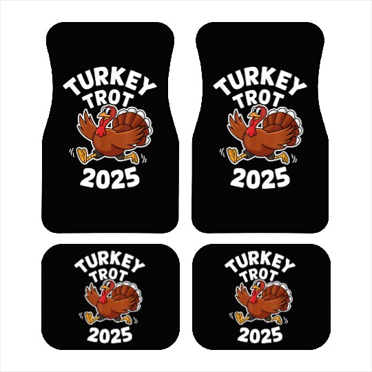Funny Thanksgiving Turkey Trot 2025 Car Mats