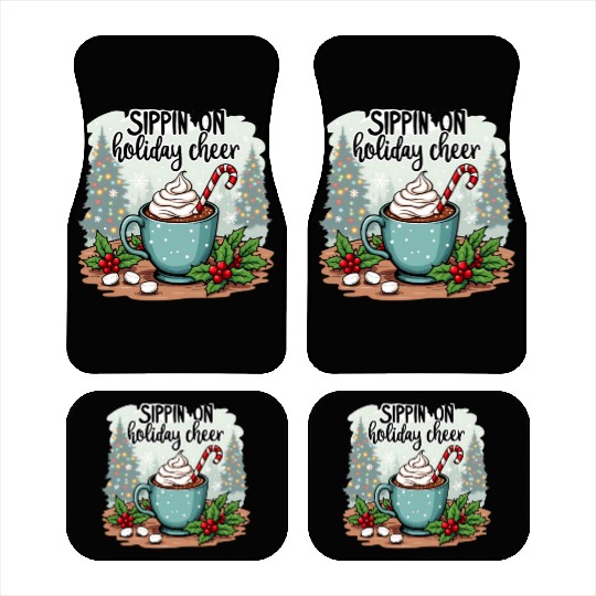 Sippin' On Holiday Cheer Hot Cocoa Car Mats