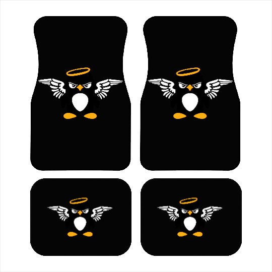 Evil Penguin Angel Wings Halo Holy Heaven Bad Mood Car Mats