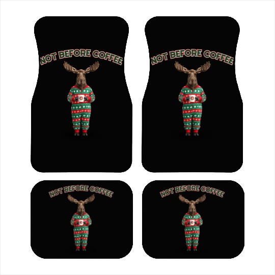 Morning Moose Christmas Car Mats