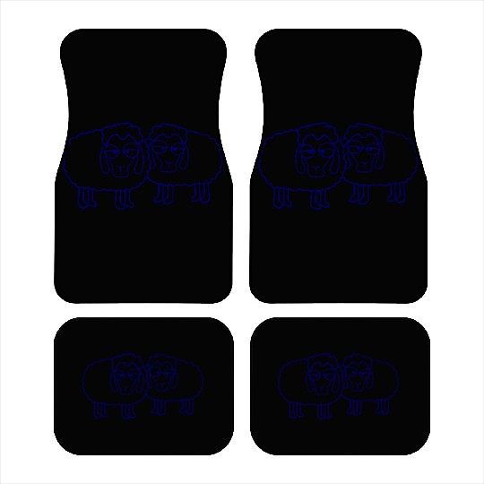 2 Sheep Tired Bored Look Team Sweet Crew Friends Car Mats