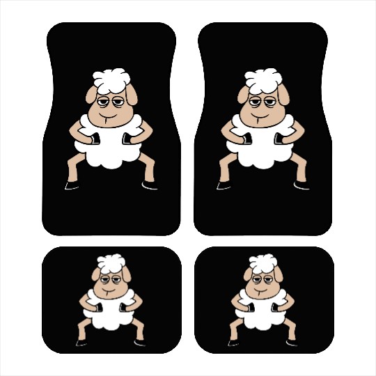 Sheep Tired Bored Look Standing Cute Cool Cartoon Car Mats