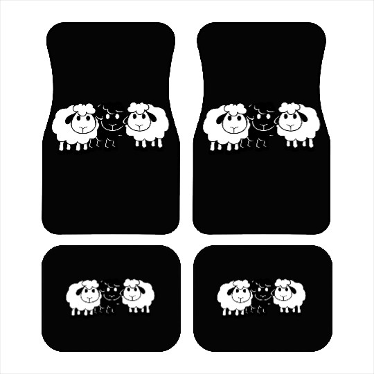 Black Sheep 3 Small Friends Team Crew Sheep Cute Car Mats