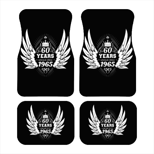 60 Years Unique Angel Wings Crown Car Mats