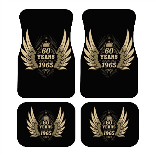 60 Years Unique Angel Wings Crown Car Mats