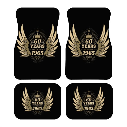 60 Years Unique Angel Wings Crown Car Mats