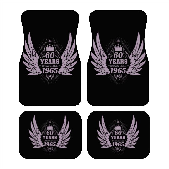 60 Years Unique Angel Wings Crown Car Mats