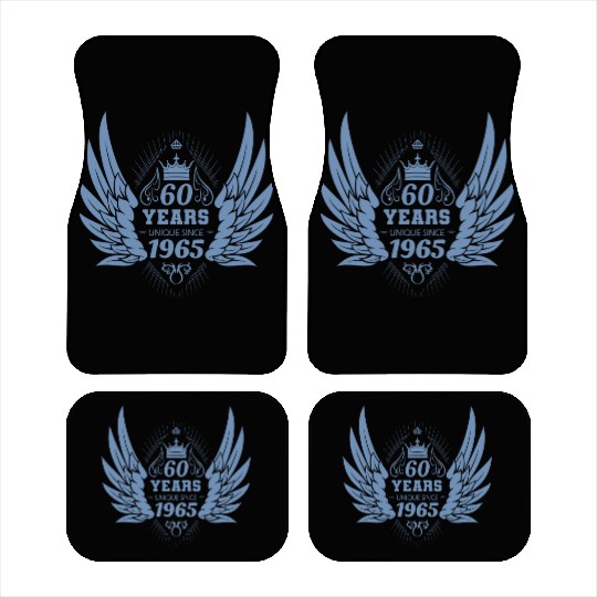 60 Years Unique Angel Wings Crown Car Mats
