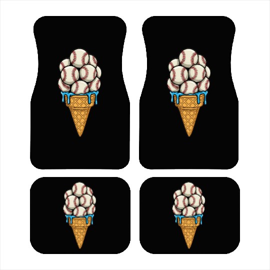 Baseball Ice Cream Cone Car Mats