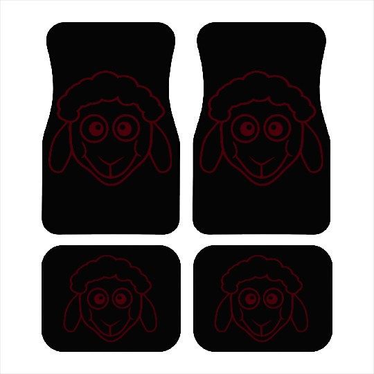 Sheep Face Head Cute Small Baby Lamb Sweet Comic Car Mats
