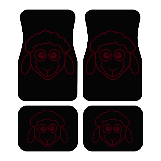 Sheep Face Head Cute Small Baby Lamb Sweet Comic Car Mats