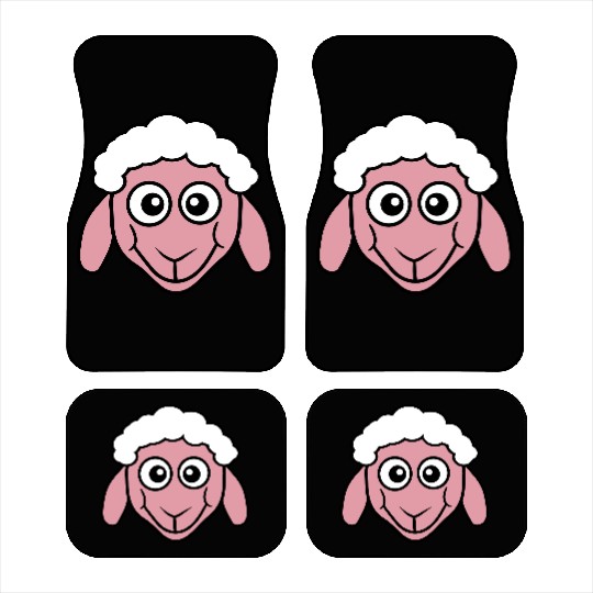 Sheep Face Head Cute Small Baby Lamb Sweet Comic Car Mats