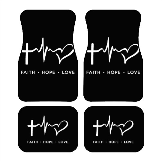 Faith Hope Love - White Car Mats