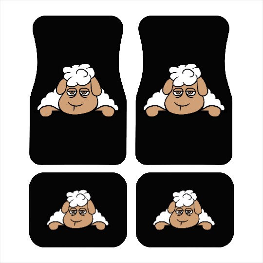 Sheep Tired Bored Behind Fence Wall Sign Looking Car Mats