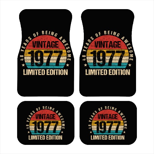 Vintage 1977 Limited Edition 48th Birthday Gift Car Mats