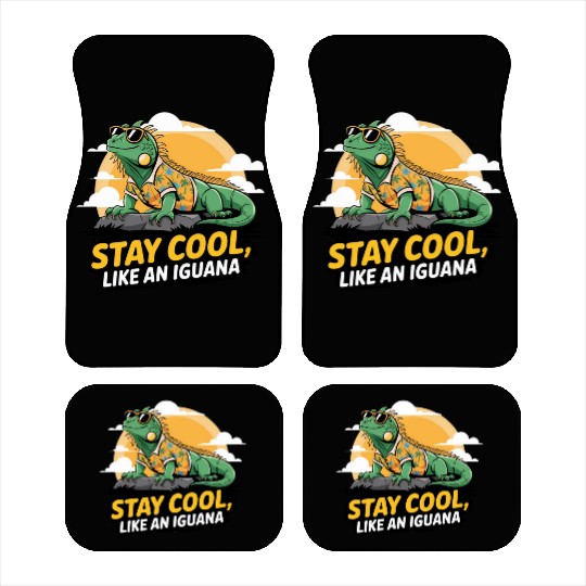 Fun and Colorful Iguana Art for Reptile Lovers Car Mats