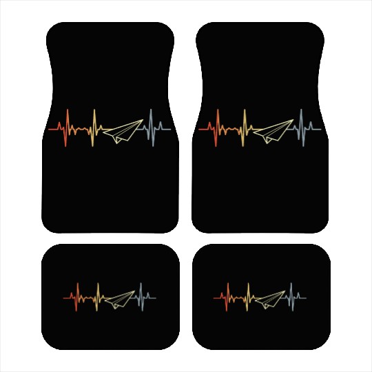 Paper Aircraft Heart Rate Car Mats