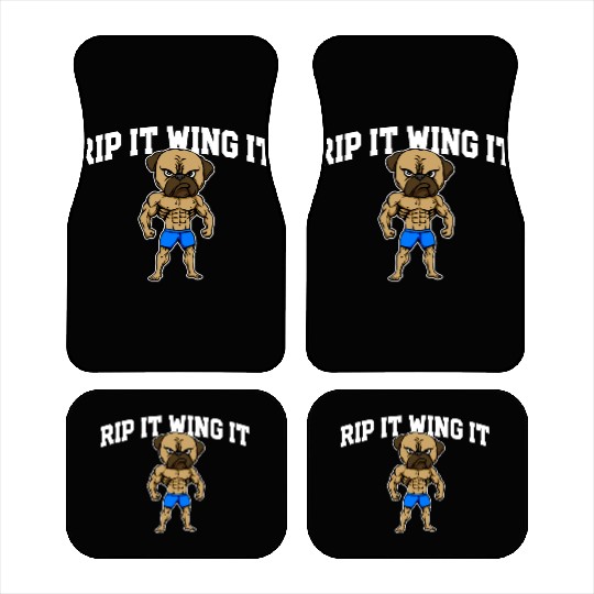 Rip It Wing It Funny Workout Humor Gym Sayings Car Mats