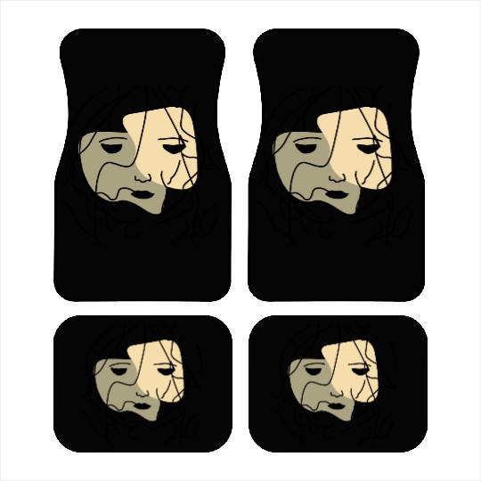 Minimalist Lonely Muted Face Car Mats