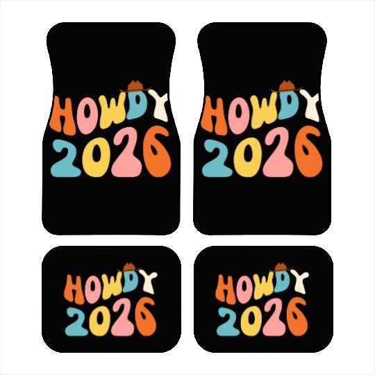 Howdy 2026 funny 2026 NYE Groovy Car Mats
