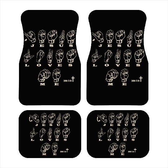 ASL Sign Language, Jesus Loves Me, John 3:16 Car Mats