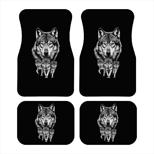 Wolf Car Mats, Wolf Lover Car Mats, Wolf Moon Car Mats, Wol