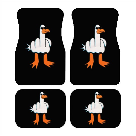 Rude Seagull Design Unis Funny Rude Seagulls Gift Car Mats