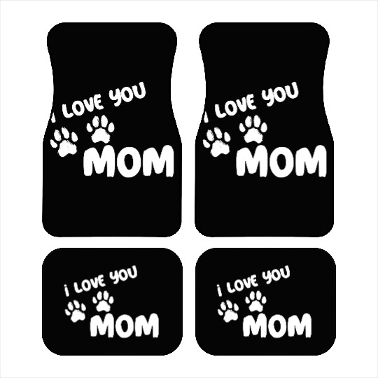 I Love You Mom Puppy Love for dark Car Mats