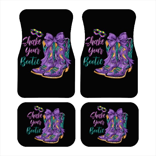 Shake Your Bootie | Mardi Gras Cowboy Boots Car Mats