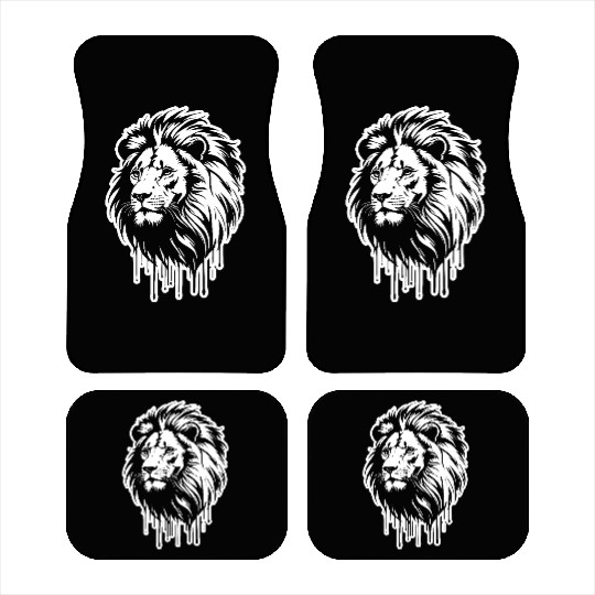 White Lion King Graffiti Style Art Printed Car Mats
