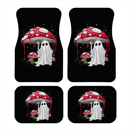 Cottagecore Halloween Ghost Mushroom Spooky Car Mats