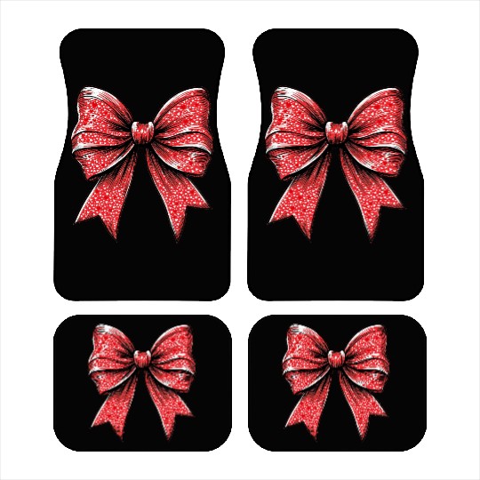 Valentine's Day Heart Coquette Bow Retro Car Mats