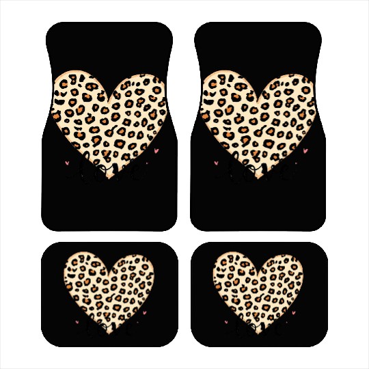 Trendy Vintage Retro Love Cheetah Leopard Print Car Mats