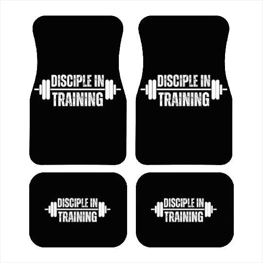 Disciple in training barbell Christian Car Mats