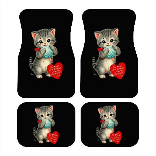 Kitten To a Dear Valentine s Day Card Car Mats