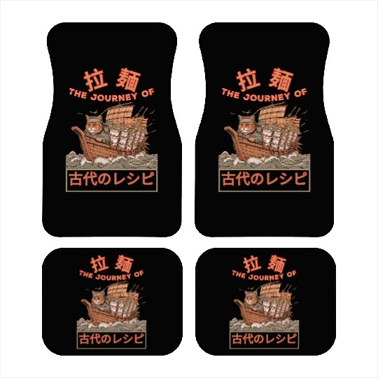Samurai Cat with ramen Car Mats