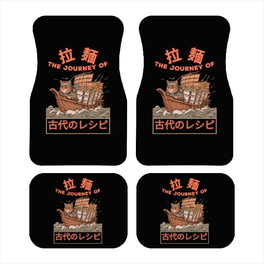 Samurai Cat with ramen Car Mats