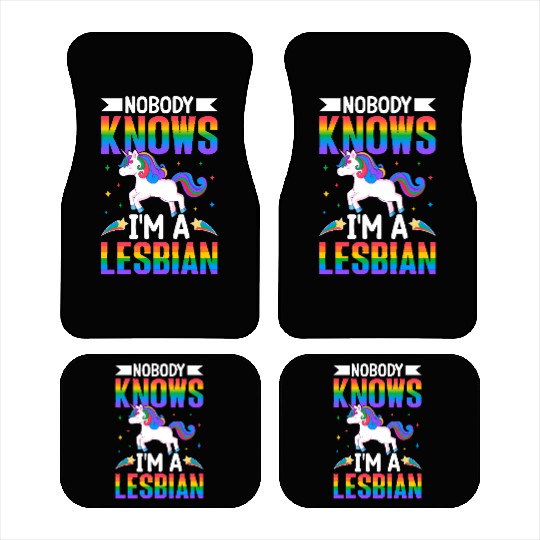 Nobody Knows I'm A Lesbian Pride LGBTQ Rainbow Car Mats
