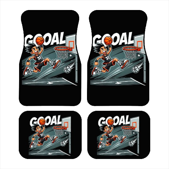 Slam Dunk Basketball Goal Cartoon Design Car Mats